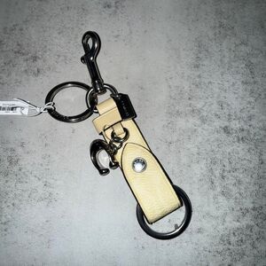 Coach Trigger Snap Bag Charm Keychain NWT Yellow Hay